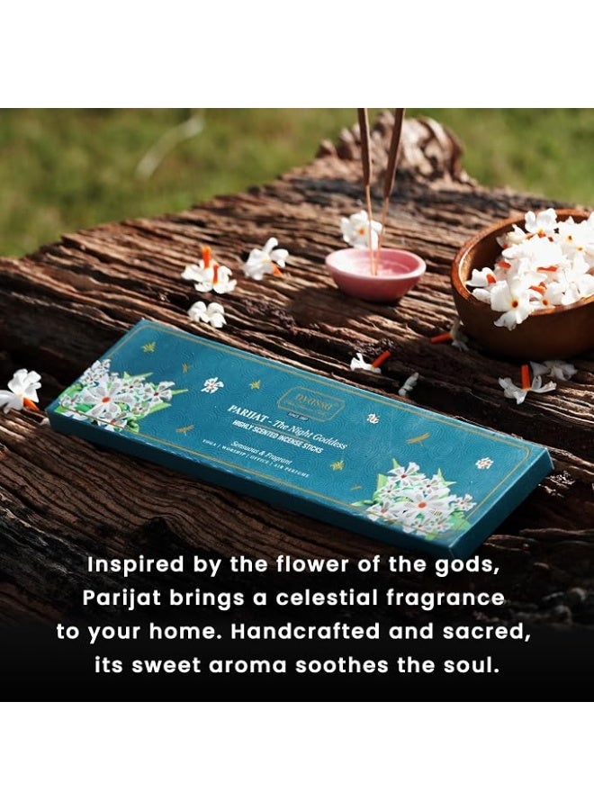 Nyassa Parijat Incense - Premium, Hand Dipped, Hand Rolled, Highly Scented Indian Incense Sticks - 50 Grams - Image 2