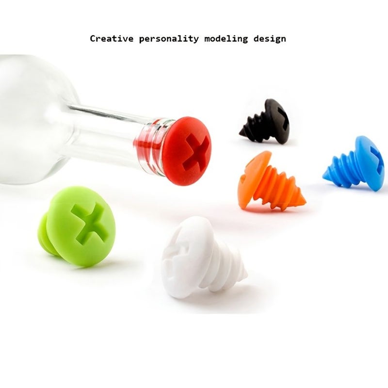 Light Blue Screw Silicone Wine Bottle Stopper Cap Air Tight Seal for Preservation - Image 3