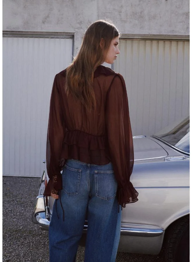 مانجو Fluid ruffled blouse