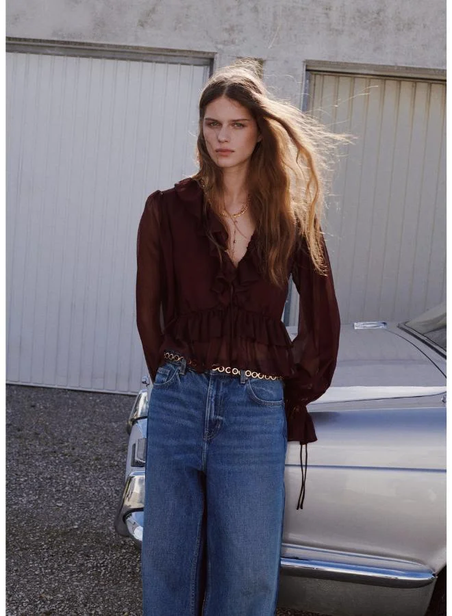 مانجو Fluid ruffled blouse
