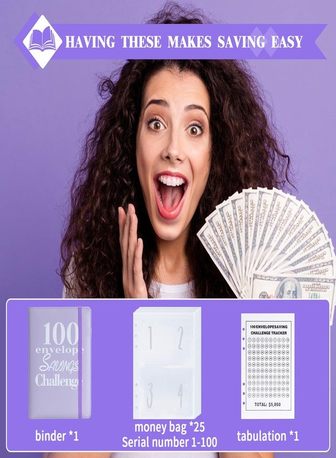 NICOOTH 100 Envelopes Money Saving Binder A5 Savings Challenge Book Easy and Fun Way to Save $5,050 - Image 5