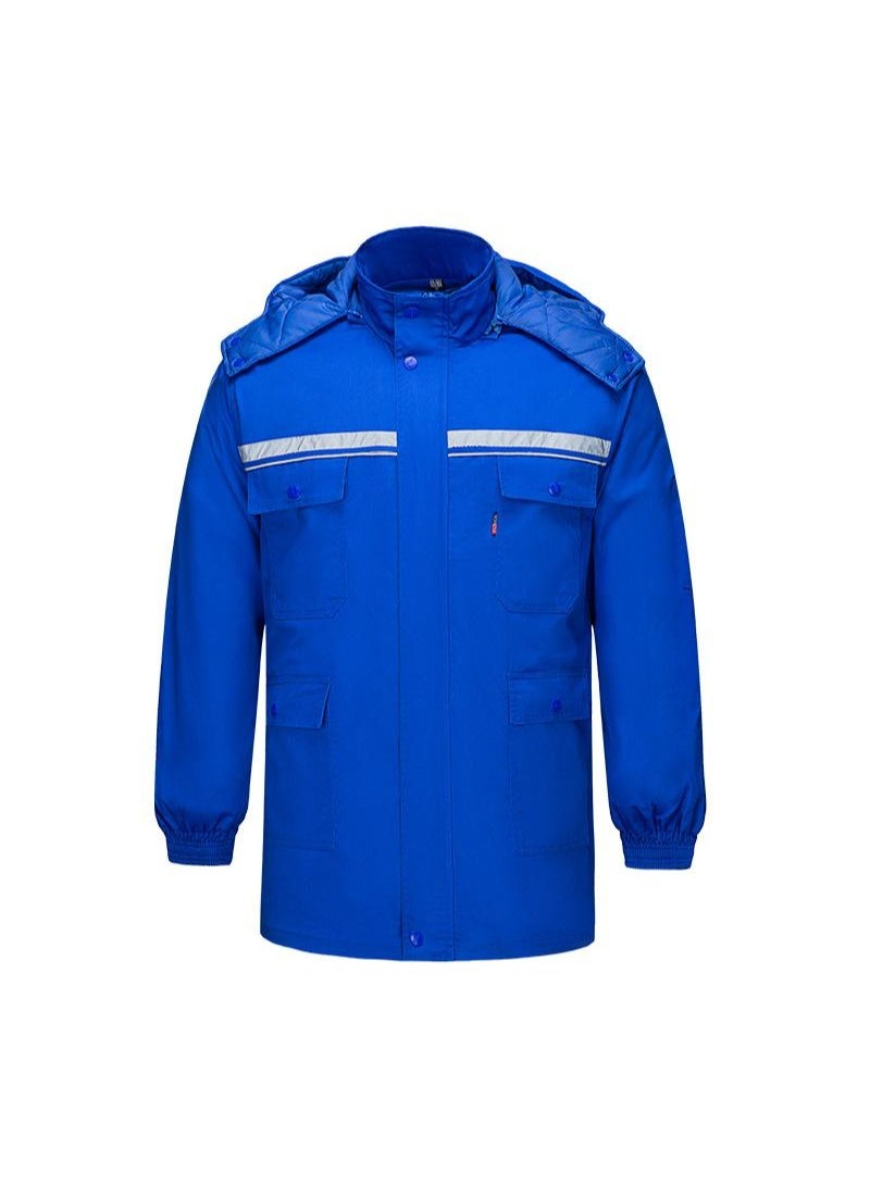 NIBEMINENT Detachable Winter Work Jumpsuit Thickened Thermal Layer for Freezer Storage Reflective Safety Wear for Outdoor Labor Jacket - Image 1