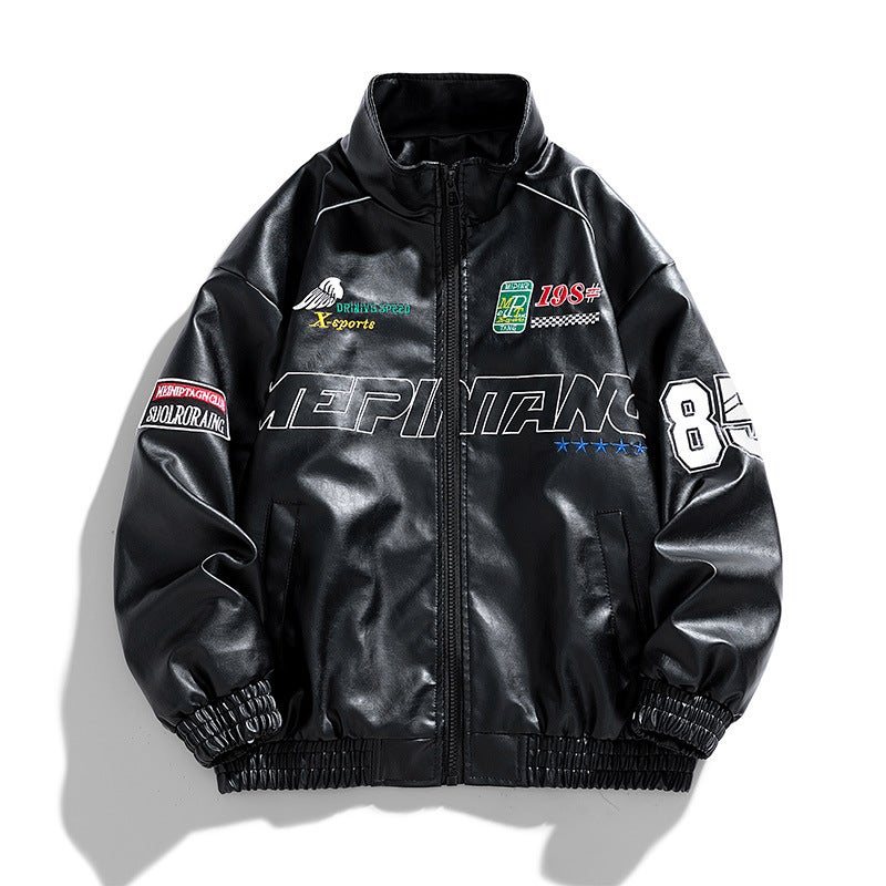 2024 New Men'S Pu Leather Jacket Stand Collar Motorcycle Jacket Leather Men'S Korean Style Slim-Fit Fashion Jacket - Image 1