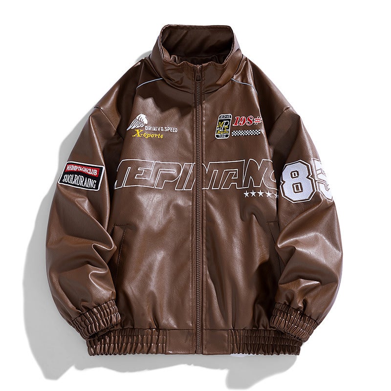 2024 New Men'S Pu Leather Jacket Stand Collar Motorcycle Jacket Leather Men'S Korean Style Slim-Fit Fashion Jacket - Image 4