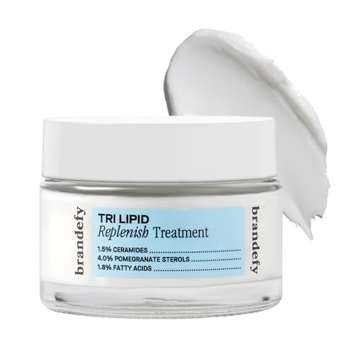 Brandefy Tri Lipid Replenish Treatment  15 Ceramides 40 Sterols 18 Fatty Acids  Peptide Moisturizer Hydrating Face Cream Made in the USA 16 Oz