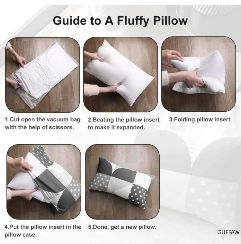 GUFFAW Polyester Microfiber Pillow Filler 16x24 inches (White) Pack of 1 - Image 4