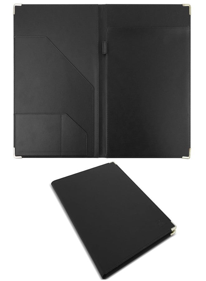 Tiankool Padfolio Portfolio Binder - Thickened Business Folder for Interview Resumes, Legal Documents | Notepad Not Included,Durable, Black - Image 1