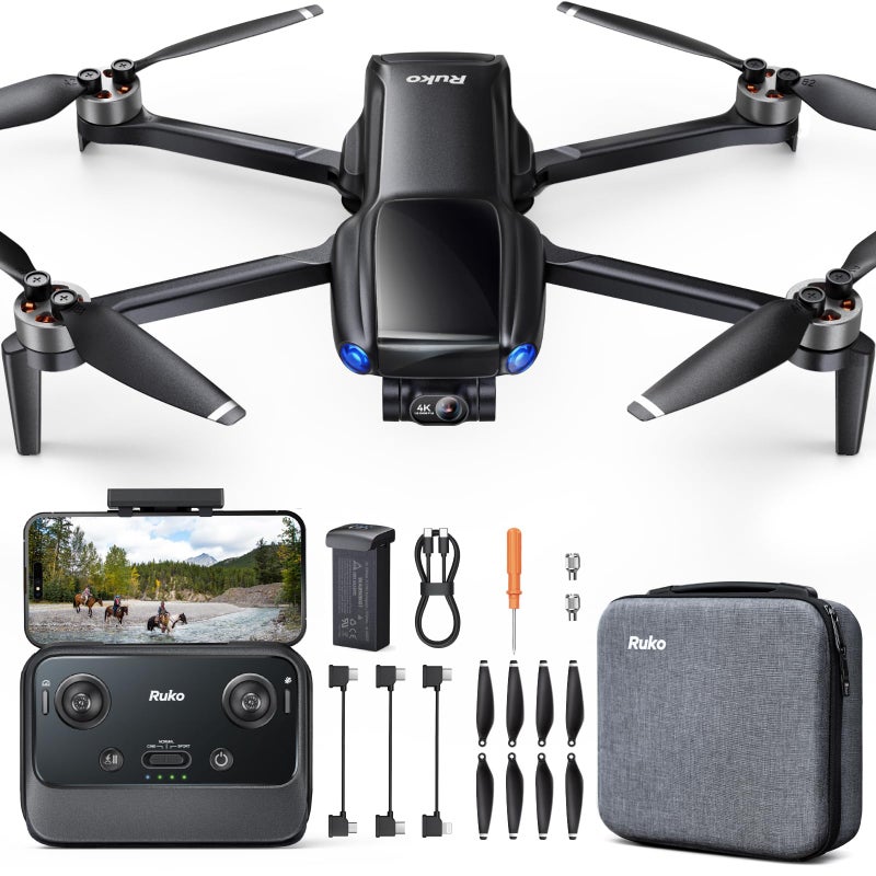 RUKO طائرة درون جيب Ruko U11MINI 4K تحت 249 جرام مع كاميرا للبالغين صور 8K فيديو 4K30fps جيمبال 3 محاور نقل رقمي ElS 20000 قدم معفى من FAA 32 دقيقة طيران - Image 2