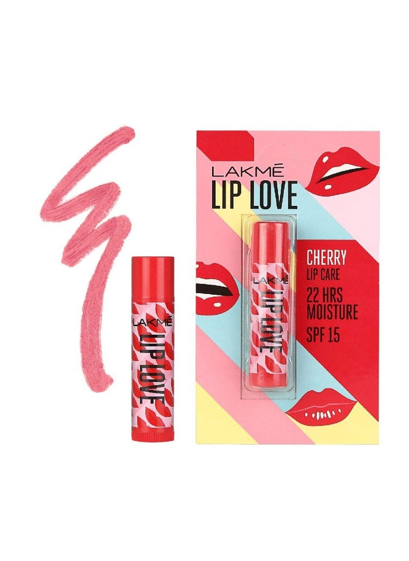 LAKME - LAKMÉ Lip Love Spf 15 Lip Balm For Soft, Smooth, And Moisturised Lips, 4.5Gm-Cherry,1 Count - Image 1