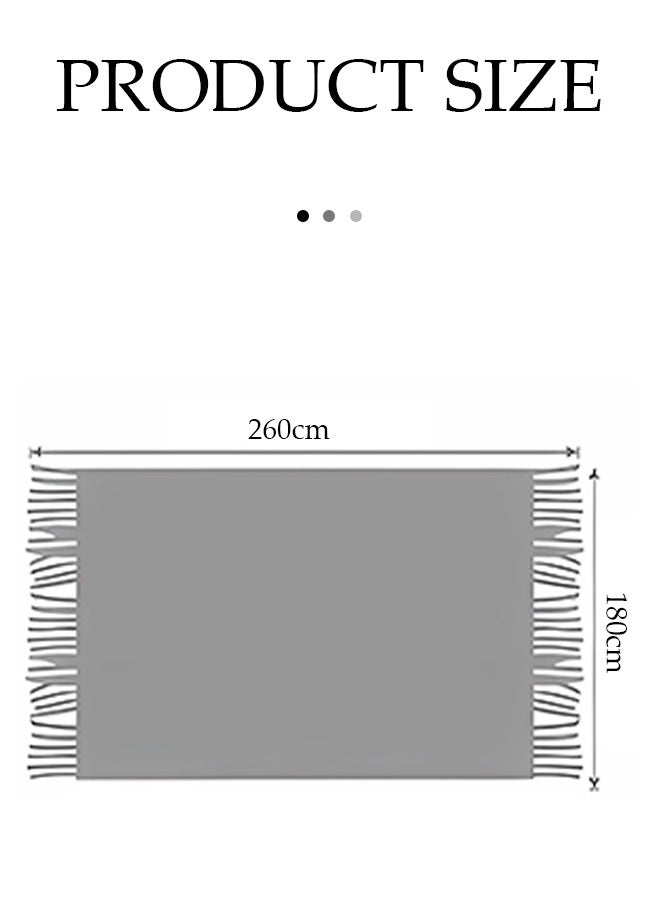 DUNISO Sofa cover, knitted waffle sofa blanket towel blanket, fully wrapped furniture protective cover, dust proof and anti slip, double sided usable, available in all seasons, suitable for double seat sofa, 180 * 260cm, gray - Image 2