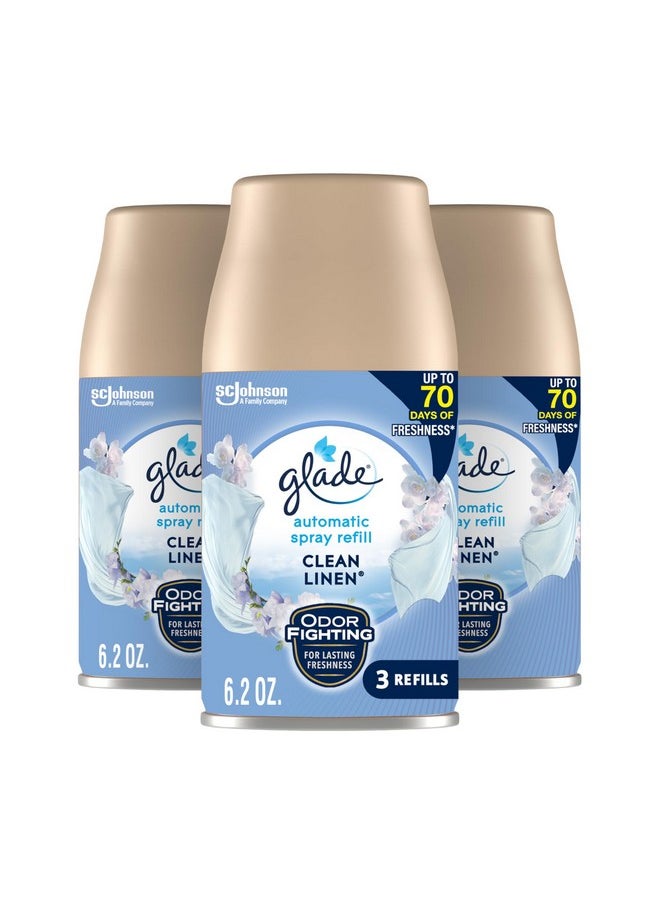 Glade Glade Automatic Spray Air Freshener Refill, Scented Air Freshener for Home and Bathroom, Clean Linen, 6.2 Oz, 3 Count  - Image 1