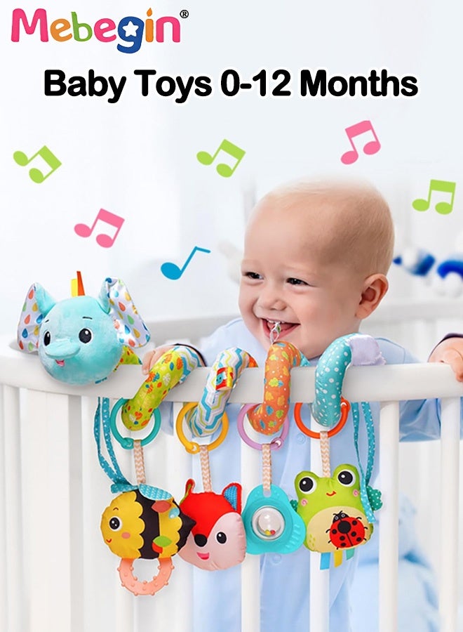 MEBEGIN Baby Spiral Stroller Toy with Music, Rattles and Squeaker, Engaging Soft Hanging Toys, Newborn Car Seat Activity Toy, Sensory Toys for Babies, Suitable for Car Seat, Pram, Buggy or Pushchair - Image 3