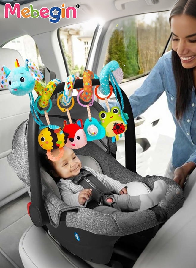 MEBEGIN Baby Spiral Stroller Toy with Music, Rattles and Squeaker, Engaging Soft Hanging Toys, Newborn Car Seat Activity Toy, Sensory Toys for Babies, Suitable for Car Seat, Pram, Buggy or Pushchair - Image 5
