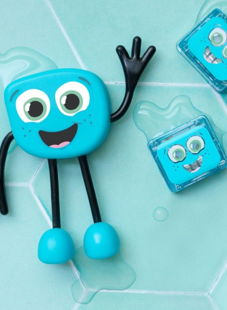 Glo Pals Bath Toys Character & Water-Activated Light-Up Cubes - Sensory Toys for Girls & Boys - Sami + 2 Blue Cubes - Image 4