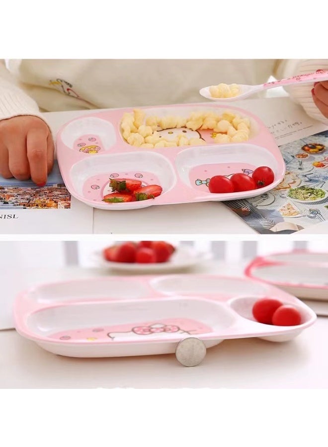 هالو كيتي لوحة شبكية سميكة مقاومة للسقوط من أدوات مائدة الأطفال Hello Kitty - Image 3