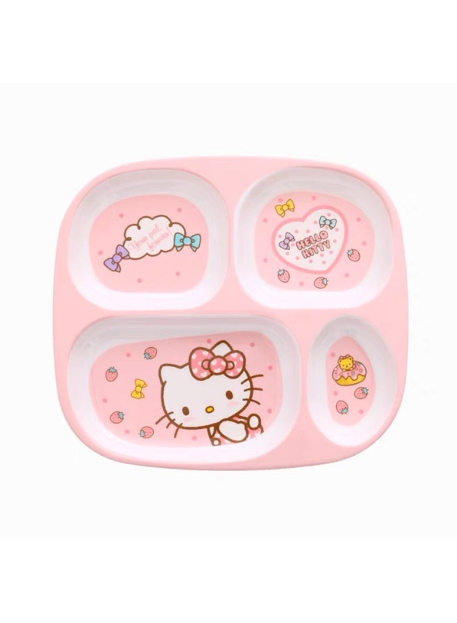 هالو كيتي لوحة شبكية سميكة مقاومة للسقوط من أدوات مائدة الأطفال Hello Kitty - Image 1