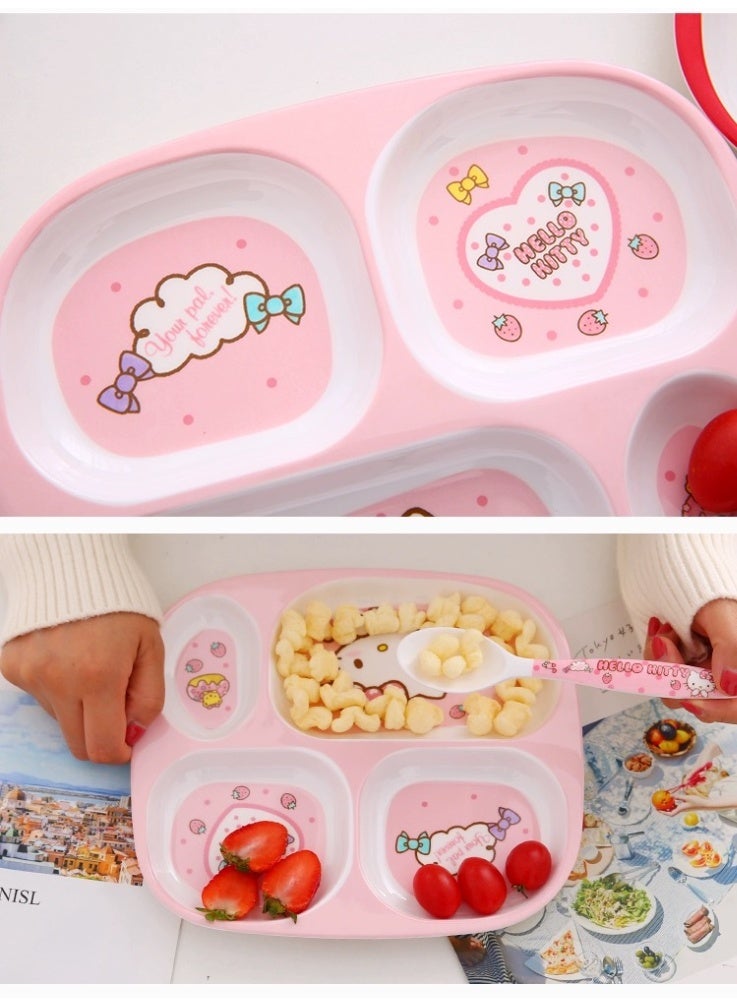 هالو كيتي لوحة شبكية سميكة مقاومة للسقوط من أدوات مائدة الأطفال Hello Kitty - Image 2