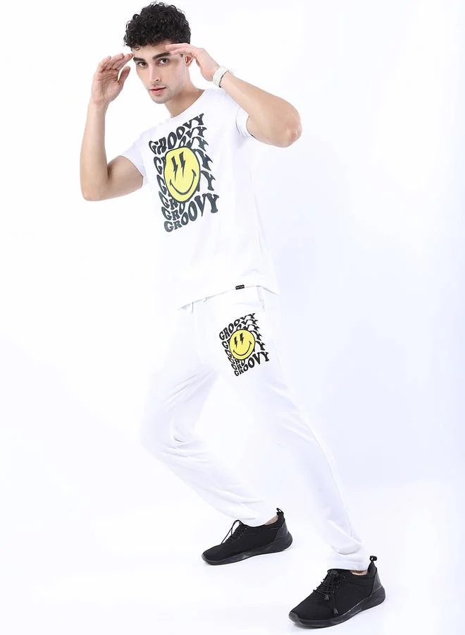 Ketch Ketch Groovy Emoji Print Slim Fit T-shirt