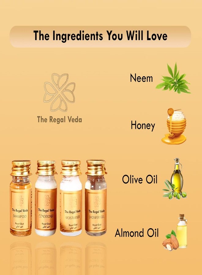 clayherbs The Regal Veda | Set Of 100 25 Pcs Shower Gel 35 Ml | 25 Pcs Moisturizer 35 Ml | 25 Pcs Shampoo 35 Ml | 25 Pcs Hair Conditioner 35 Ml | Hotel Amenities | Guest House Kit | Pack Of 100 - Image 5