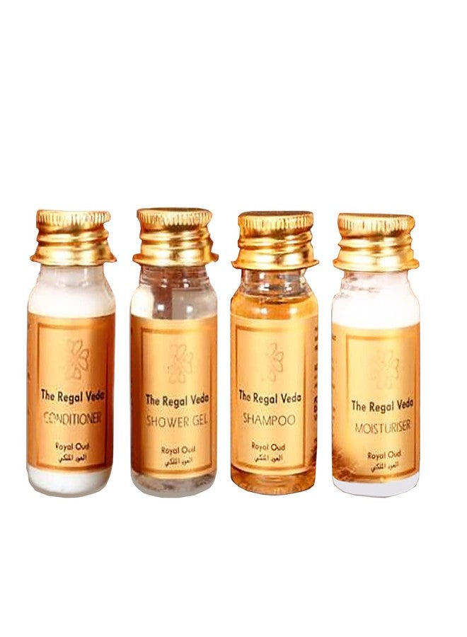 clayherbs The Regal Veda | Set Of 100 25 Pcs Shower Gel 35 Ml | 25 Pcs Moisturizer 35 Ml | 25 Pcs Shampoo 35 Ml | 25 Pcs Hair Conditioner 35 Ml | Hotel Amenities | Guest House Kit | Pack Of 100 - Image 2