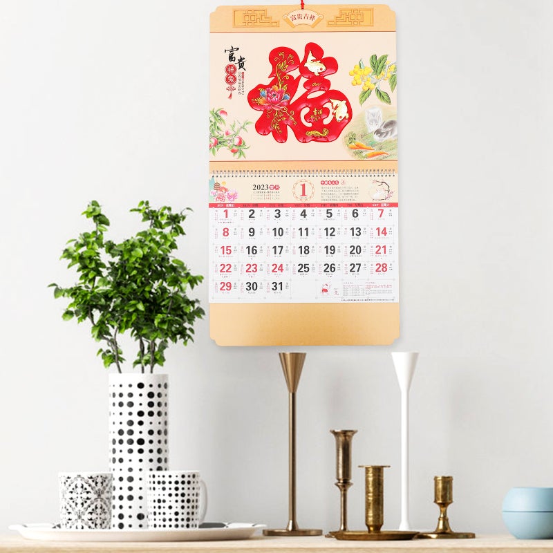 2pcs Year Decorative Calendar Hanging Calendar Hanging Calendar Home Hanging Ornament - Image 2
