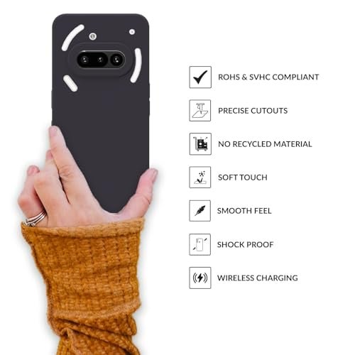SPRIG Compatible with Nothing Phone 3A Premium SilkTone Back Cover Drop Tested Shock Proof Mobile Case for Men, Women, Boys and Girls with Camera Protection (Charcoal Grey) - Image 4