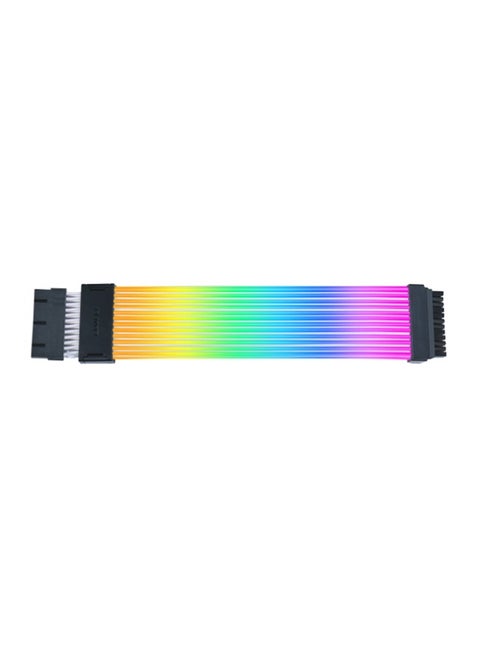 STRIMER WIRELESS 24-PIN EXTENSION, 260mm, Wireless RGB Cable with 132 LEDs, 9W Power Consumption, 12 Light Guides, Silicone/TPE Material, Includes Controller, L-Connect 3 Compatibility, Wireless Sync Support, G89.PW24-1W-T