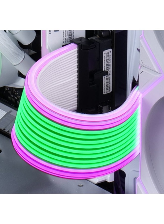 LIAN LI - STRIMER WIRELESS 24-PIN EXTENSION, 260mm, Wireless RGB Cable with 132 LEDs, 9W Power Consumption, 12 Light Guides, Silicone/TPE Material, Includes Controller, L-Connect 3 Compatibility, Wireless Sync Support, G89.PW24-1W-T - Image 1