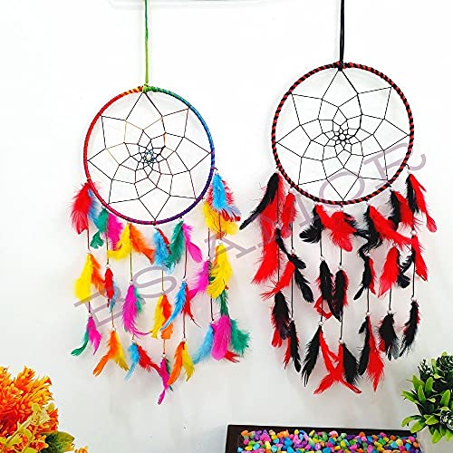 BS AMOR Dream Catcher, Home Décor, Wall Hanging, Nursery Handmade Combo Pack of 2 (Size 16 cm Diameter) - Image 1
