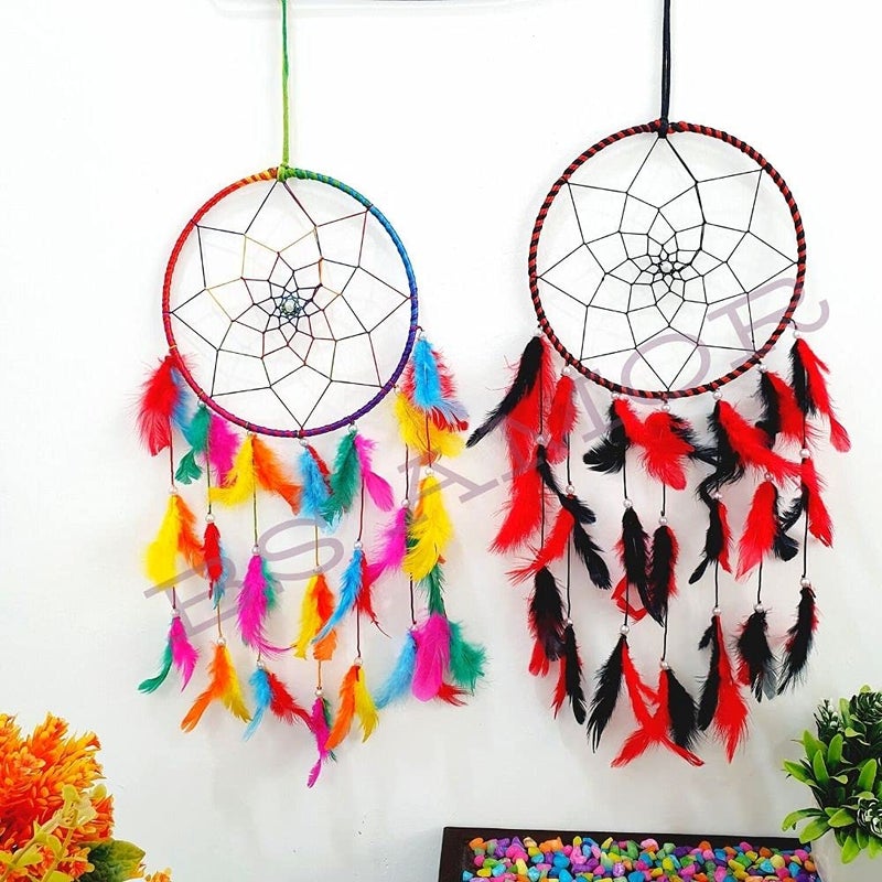 BS AMOR Dream Catcher, Home Décor, Wall Hanging, Nursery Handmade Combo Pack of 2 (Size 16 cm Diameter) - Image 4