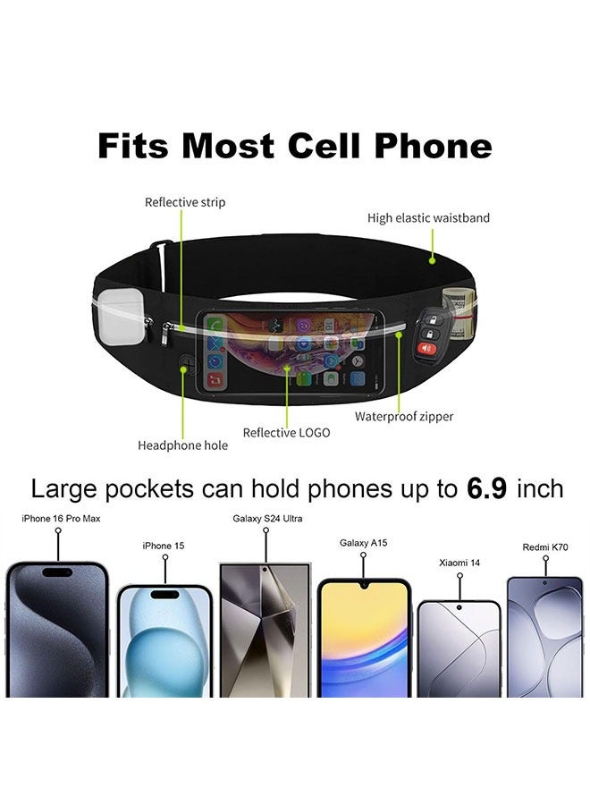 Generic Running Belt, Waist Pack UltraLight Fitness Belt Water ResistantRunning Waist Pack for iPhone 15 ProMax/14/13 Pro/12/11 Plus Waist Bagfor Women Men Fit Smartphone Up to6.9 inch  - Image 3