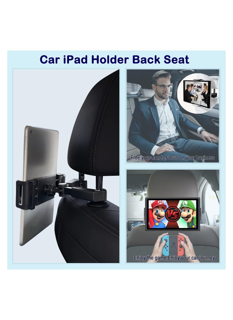 GUDOO - Tablet Holder for Car,iPad Holder for Car, iPad Car Holder Back Seat for Kids, 360° Rotatable Headrest Tablet Mount Compatible with Kindle, Fire HD, Rear Facing iPad Accessories Fit 4~13.5" Device - Image 1
