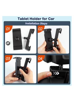 GUDOO Tablet Holder for Car,iPad Holder for Car, iPad Car Holder Back Seat for Kids, 360° Rotatable Headrest Tablet Mount Compatible with Kindle, Fire HD, Rear Facing iPad Accessories Fit 4~13.5" Device  - Image 5
