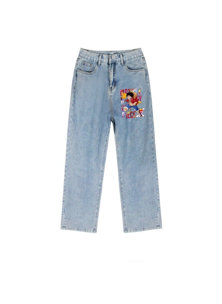 KUYING New One Piece Wide Leg Casual Jeans  - Image 1