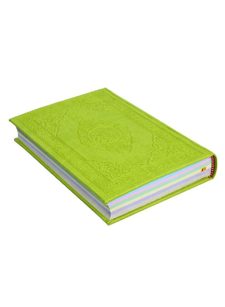 مصحف ملون مع تفسير كلمات القران الكريم ثمن 14*10 اخضر - نسخة أصلية - Image 3