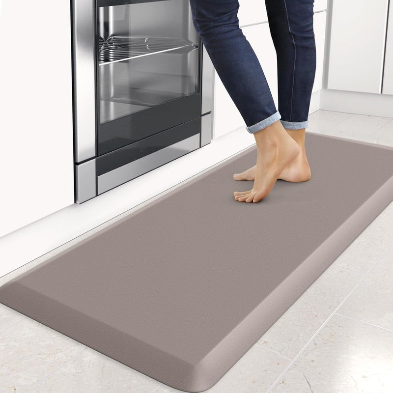 StepRite 4/5 Inch Thick Kitchen Mats for Floor, Kitchen Rug for Standing Desk, Non-Slip, Thicker, Stain & Water Resistant, Comfort Anti Fatigue Floor Mat for Home, Kitchen, Office - Khaki,54 * 22'' - Image 1