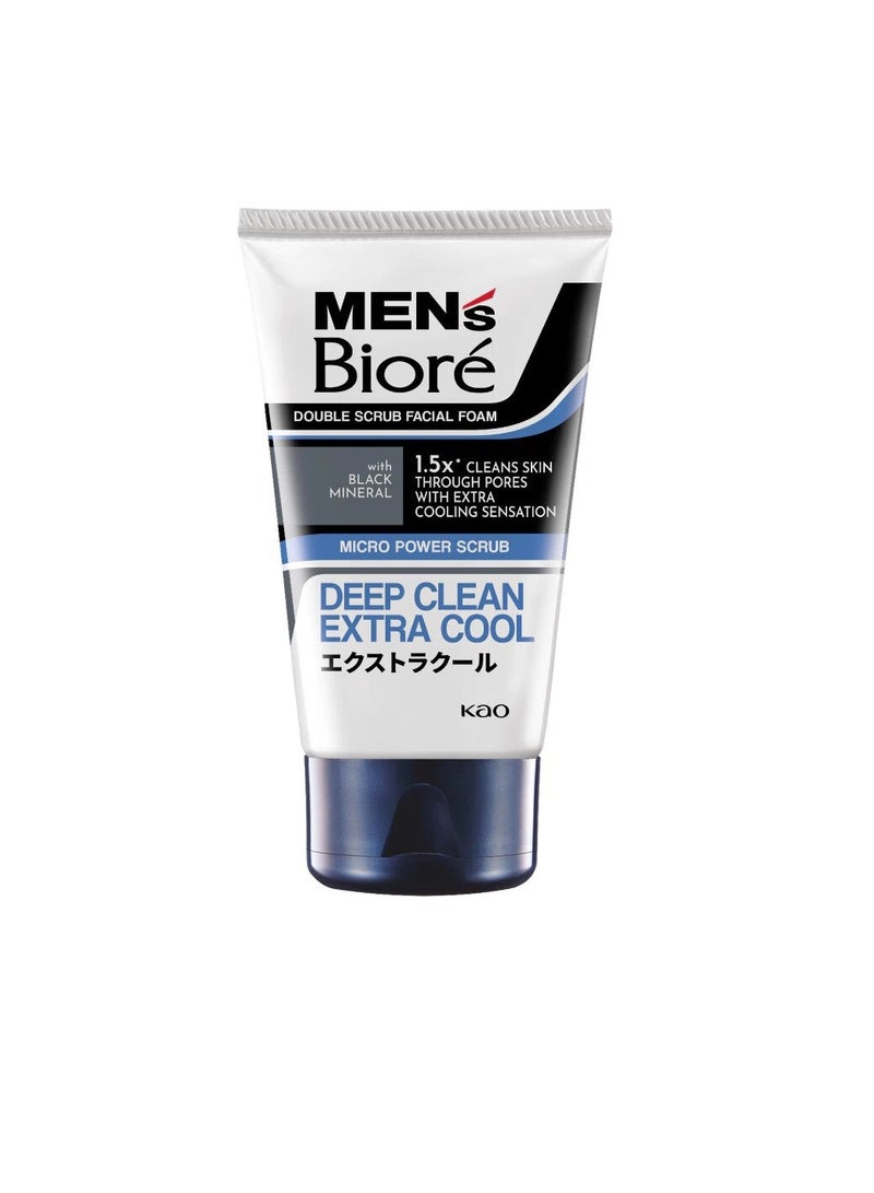 KAO MEN'S BIORE Men'S Double Scrub Extra Cool 100g Face Wash - Image 1
