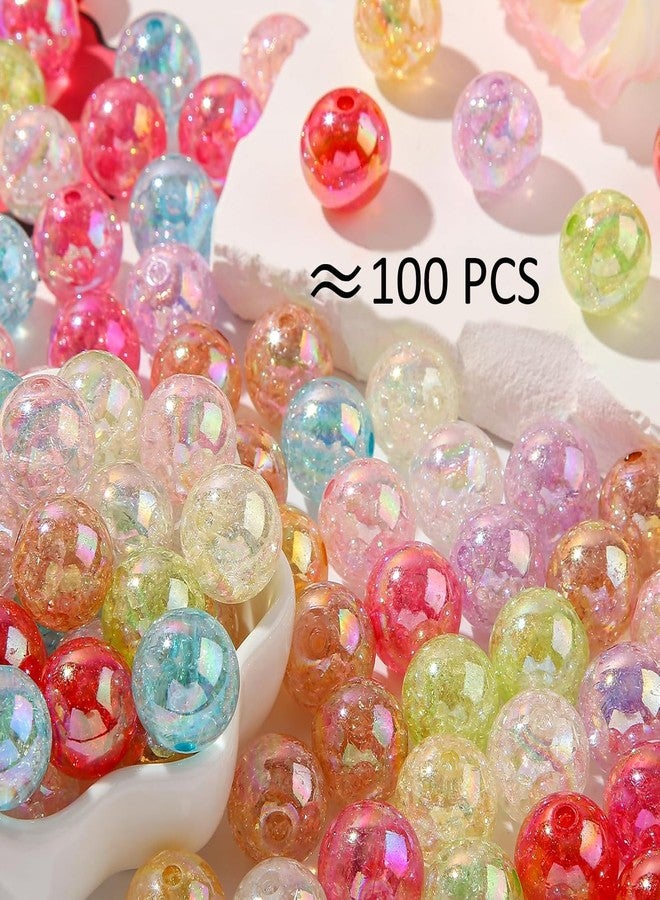 ANCADN 16mm Acrylic Beads 100pcs Crack Bead Pen Beads Bubblegum Beads DIY Beading Hairband Bracelets Necklace Craft for DIY Jewelry Making(Crack) - Image 2