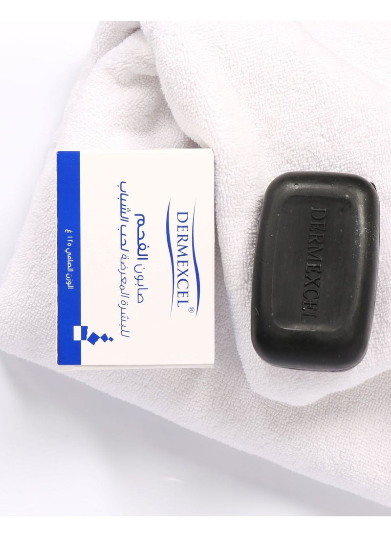 Dermexcel - Dermexcel Charcoal Soap Bar - Charcoal Soap Bar for Clogged Pores - Charcoal Soap Bar for Face Skin Tightening and Brightening - Charcoal Soap Bar for Blackheads and Whiteheads - Image 1