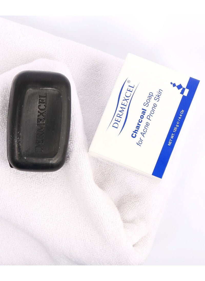 Dermexcel - Dermexcel Charcoal Soap Bar - Charcoal Soap Bar for Clogged Pores - Charcoal Soap Bar for Face Skin Tightening and Brightening - Charcoal Soap Bar for Blackheads and Whiteheads - Image 1