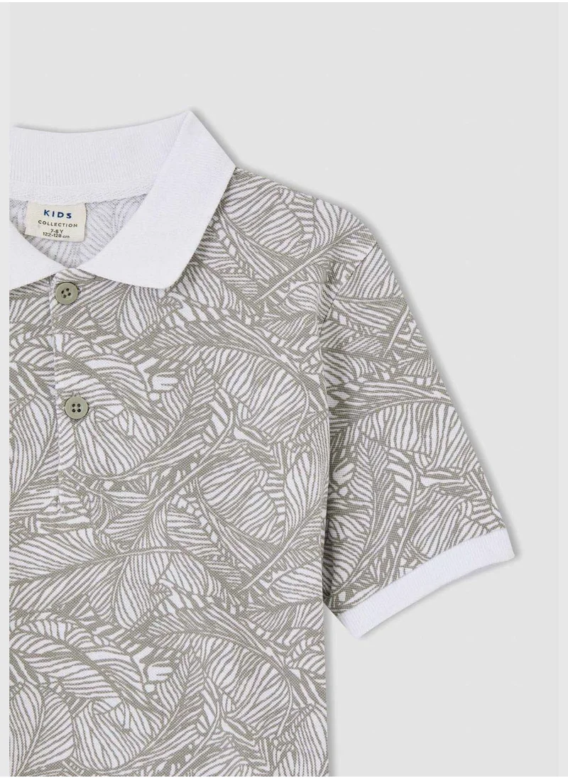 DeFacto Patterned Short Sleeve Polo Shirt