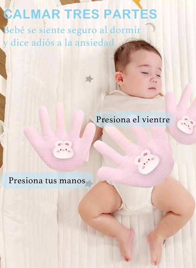 UETEEY Baby Soothing Palm, Soft Baby Patting Toy To Sleep Artifact, Startle Prevention Hand Pillow, Baby Anti-Startle Pressure Pillow Anti-Flatulence Accessible Coax Sleeping Pillow, Heating Baby Sleep Soothers  - Image 3