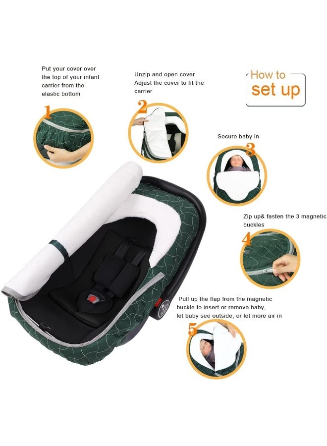 Yoofoss Baby Car Seat Cover Winter Carseat Canopies Cover - Image 4