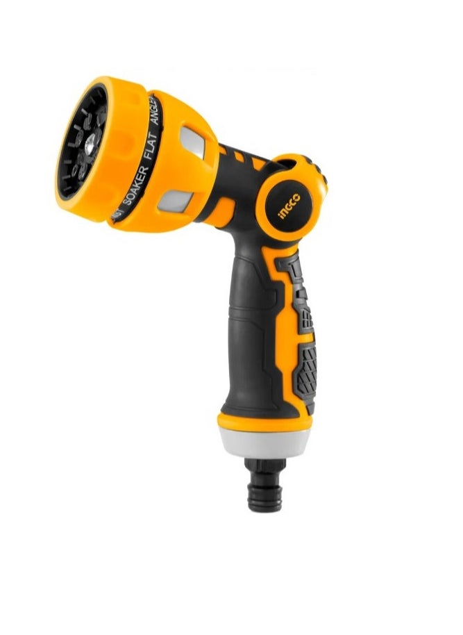 INGCO Garden Hose Nozzle, 9-Way Adjustable Plastic Trigger Sprayer, Model HWSG6091  - Image 1