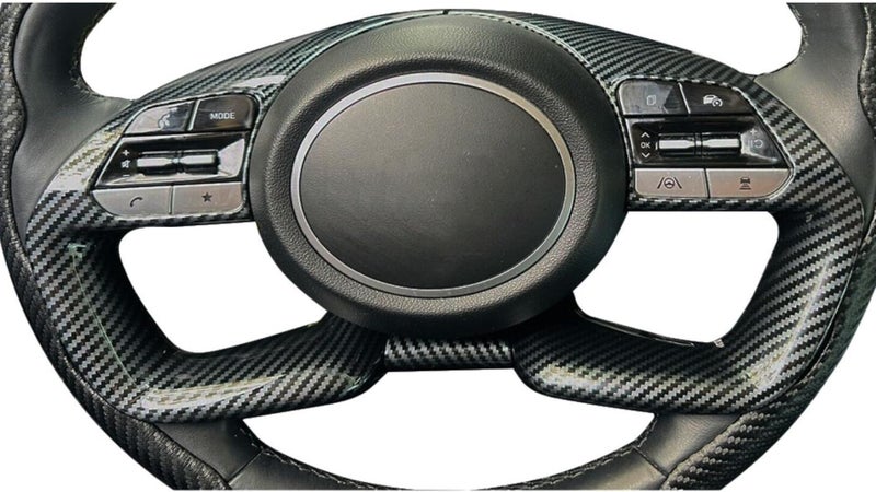 Ruihe Carbon Fiber Color Steering Wheel Cover Trim Fit for Hyundai Elantra Santa Cruz Tucson 20212025 Universal Design  Interior Accessory
