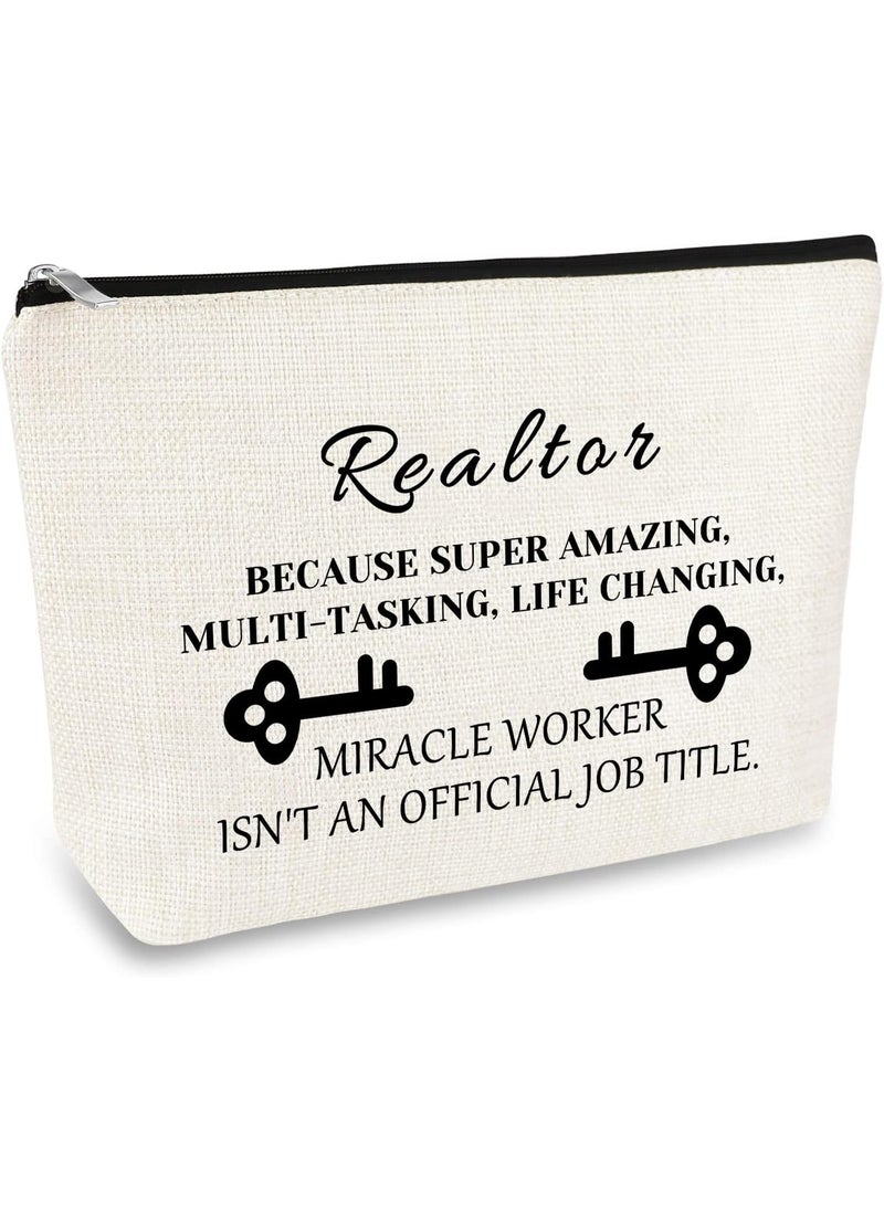 Mikela Realtor Gifts for Women Makeup Bag Gifts Real Estate Agent Gifts Realtor Closing Gift Cosmetic Bag Thank You Gift for Realtor Appreciation Gift Christmas Birthday Gift for Realtor Toiletry Bag 