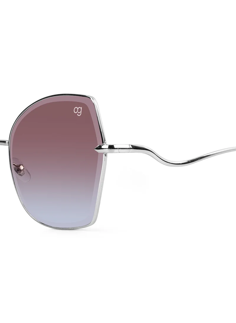 Woggles Latest & Stylish UV Protected Gradient Purple Oversized Sunglasses for Women