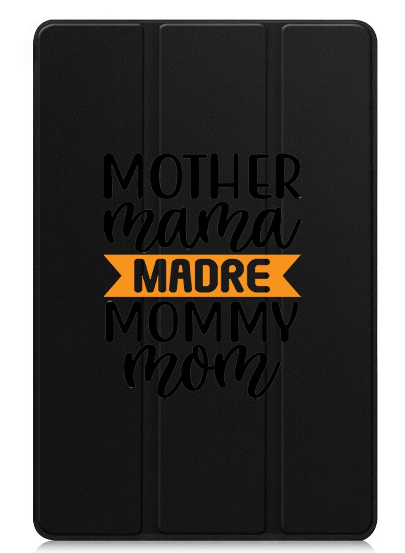 Theodor Protective Flip Case For Apple iPad mini 7th Generation (A17 Pro 2024 / Mini 6 2021 6th Generation) With Trifold Stand Auto Wake Sleep Shockproof Cover mother mama Black - Image 1