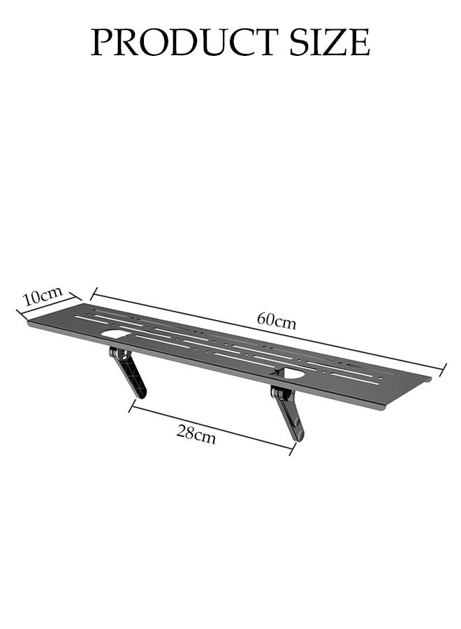 DUNISO TV Top Shelf，TV Screen Top Storage Stand，Adjustable Screen Shelf Floating Stand，Sturdy and Durable，for Media Box, Game Console, Router TV, Camera Frames Remote，60*10cm，Black - Image 2