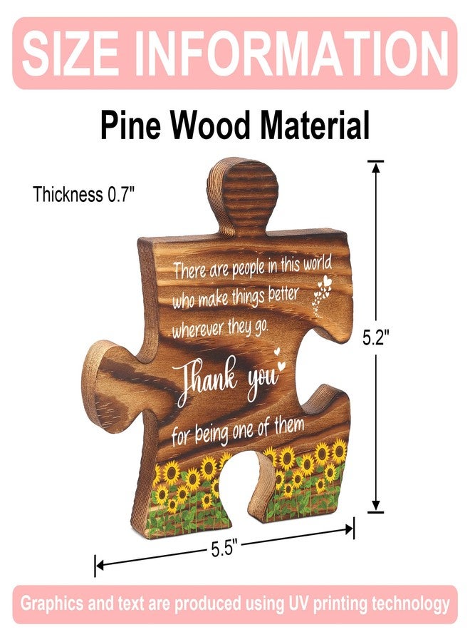 FTONENI Thank You for Being One of Them Wood Puzzle Desk Decor Sign - FSE375 - Image 2